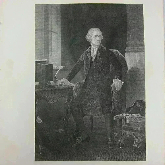 Art Print Alexander Hamilton Portrait America Founding Father Antique 1867 RARE - Picture 7 of 12